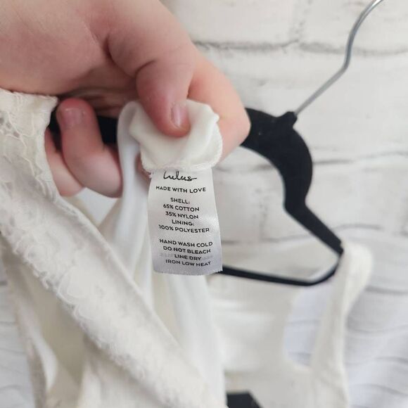 Lulus Lace Ruffled Lined Sleeveless High-Low Dress White Size Small - Picture 9 of 9